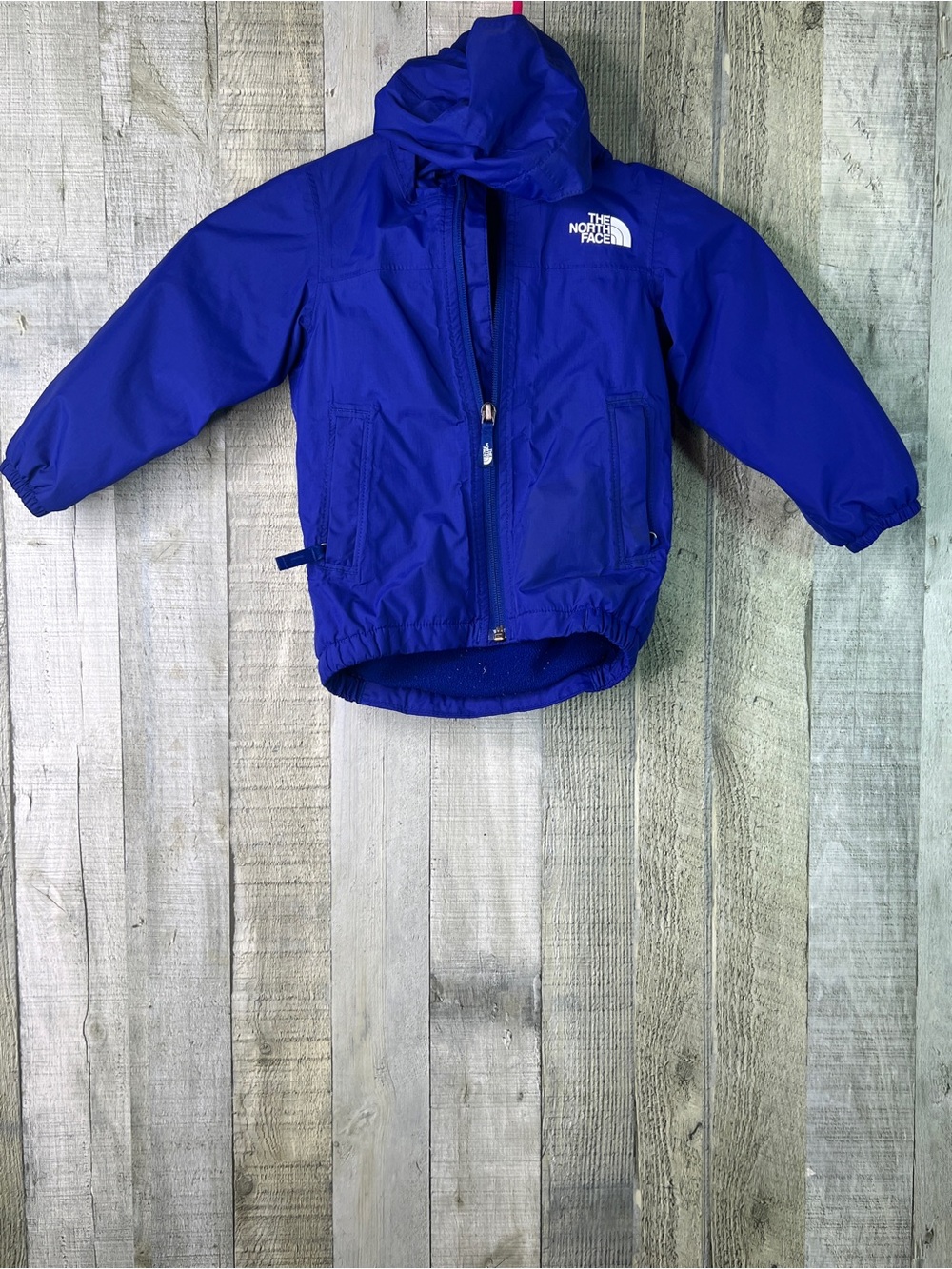 The North Face Size 2T Fleece Hooded Jacket W/Zipper Front